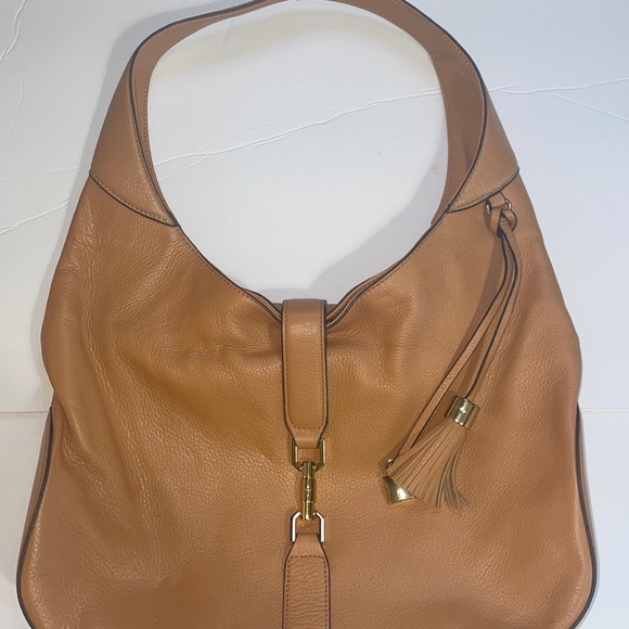 G.I.L.I Classic Leather Hobo Verona Shoulder Bag Tan Color - Picture 1 of 9